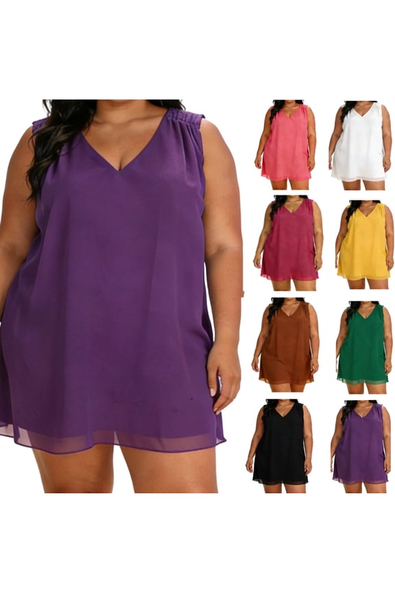 Tank Top for Women Solid Color V Neck Lightweight Breathable Casual Basic Daily Essentials Boho Chic Wear Plus Size Available Beach Fashion