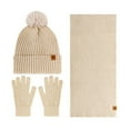thumbnail image 1 of Lenago Warm Knit Winter Hat Scarf & Gloves Set Unisex Adult Winter Fleece Lined Skull Caps Gifts for Women Snow Ski Outdoors Activities Travel Knitted Hat Scarf Gloves Suits, 1 of 5