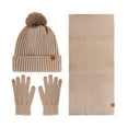 thumbnail image 1 of Lenago Warm Knit Winter Hat Scarf & Gloves Set Unisex Adult Winter Fleece Lined Skull Caps Gifts for Women Snow Ski Outdoors Activities Travel Knitted Hat Scarf Gloves Suits, 1 of 5
