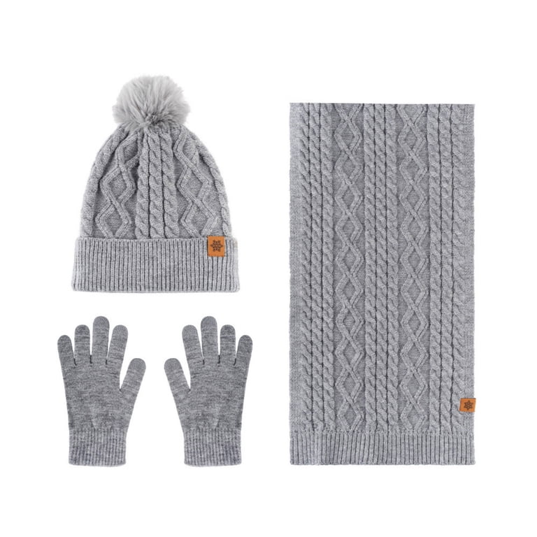 Lenago Warm Knit Winter Hat Scarf & Gloves Set Unisex Adult  display picture 1