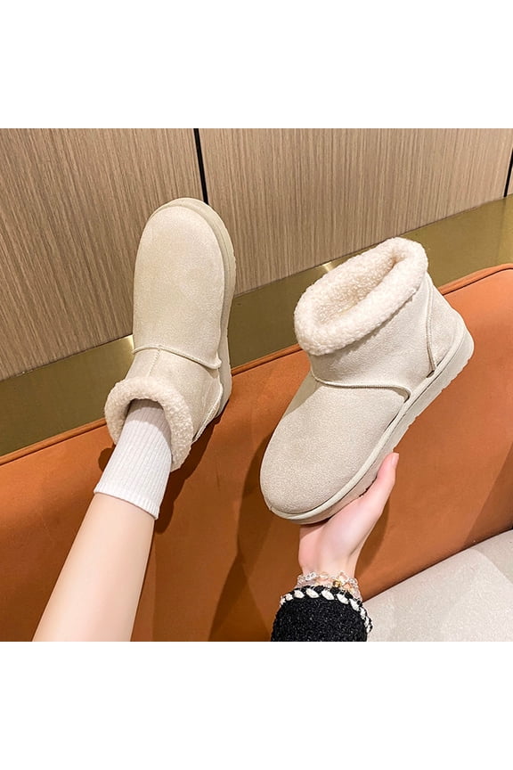 Warm Slippers for Women Winter Snow Boots Womens House Slipper with Soft Foam Platform Round Toe Comfortable House Slippers Fashion Outdoor Booties for Women