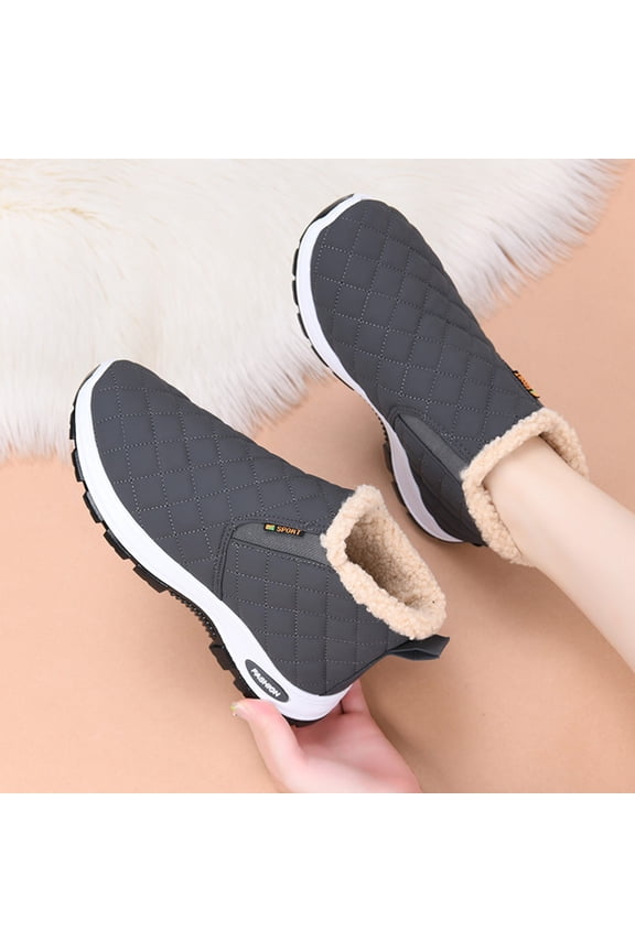 Winter Ankle Boots for Women Snow Slip On Waterproof Warm Boots Breathable Faux Fur Lined Flat Low Heel Comfortable Soft Platform Outdoors Boots Footwear