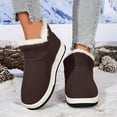 thumbnail image 1 of Lenago Winter Boots Snow Boots for Women Slip On Warm Booties Faux Suede House Slippers Ankle Bootie Fluffy Slippers with Flat Platform Outdoor Shoes Fashion Footwear, 1 of 9