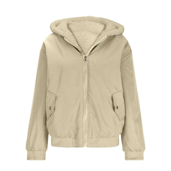 Lenago Winter Jackets For Women Solid Color Padded Jackets Long Sleeves Outerwear Fashion Daily Essentials Hoodies Outerwear Coat Winter Fashion Quilted Clothing