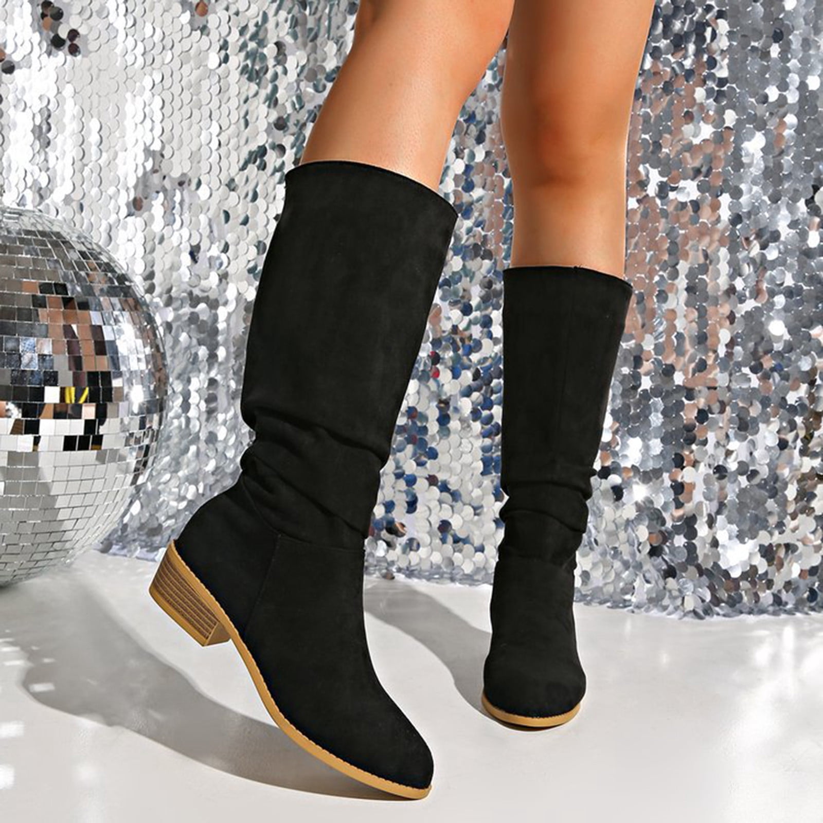 Long Fall Boo Lenago Winter Knee-Length Boots for Women Fashion Dress Long Boots ...