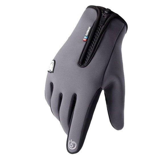 Lenago Winter Men Cycling Gloves Zipper Screen Windproof Waterproof Mountaineering Ski Gloves