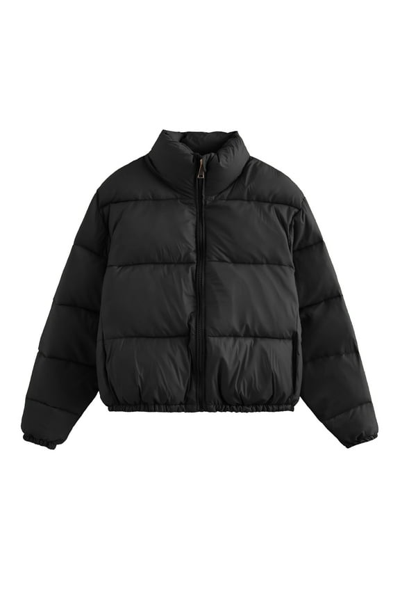 Winter Puffer Jackets For Women Long Sleeve Jacket With Stand Collar Warm Thermal Winter Outerwear Breathable Quilted Down Jackets Casual Daily Essentials Outfit