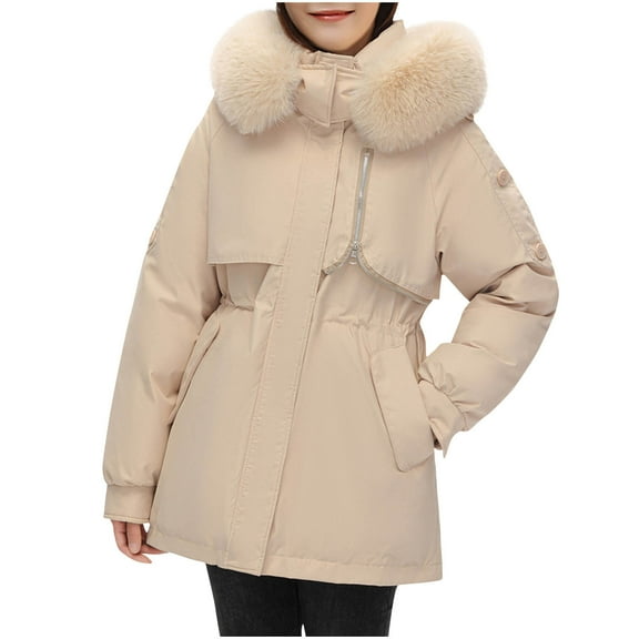 Lenago Winter Quilted Coat For Women Full Coverage Quilted Jackets With Long Sleeves Zipped Up Solid Color Winter Fashion Outdoors Clothing Casual Daily Essential Outerwear Coats
