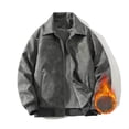 thumbnail image 1 of Lenago Winter Thicken Quilted Jackets For Men Solid Color Fleece Lining Thermal Winter Fahsion Outerwear Jackets Overcoat Comfy Outerwear Pukker Jacekts, 1 of 9