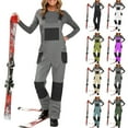 thumbnail image 1 of Women Fashion Casual Thick Bib Snow Pants Snowboard Skisuit Outdoor Sports Zipper Ski Suit Women's Snow Ski Overalls Windproof Insulated Romper Snowpants, 1 of 9