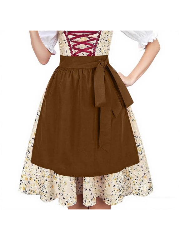 Women Party Dresses 2025 Oktoberfest Costumes Multiple Color Schemes Square Collar Short Sleeves Dirndl Dresses German Dresses For Festival Bavarian Costume Beer Carnival