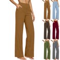 thumbnail image 1 of Lenago Women Spring Summer High WaistedCasual Solid Color Pockets Long Pants, 1 of 8