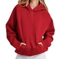 thumbnail image 1 of Lenago Women Tops Hoodies For Women Long Sleeve Solid Color Hooded Shirts Oversized Hoodies Fleece Loose Sweatshirts Sweaters Pullover Fall Outfits With Pocket Gym, Running Clothes 2025,US:4-12, 1 of 6