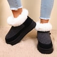 thumbnail image 1 of Lenago Women's Bootie Fluffy Snow Shoes House Slippers Warm Faux Suede Platform with Soft Comfortable Foam Cozy House Slipper for Winter Indoor & Outdoor Boots, 1 of 9