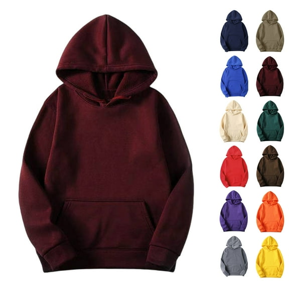 Lenago Women's Casual Hoodies Fashion Casual Winter Solid Long Sleeve Button Pocket Hooded Sweatshirt Oversized Sweatshirts