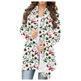 thumbnail image 1 of Lenago Women's Christmas Cardigan Santa Claus Print Cardigan Long Sleeve Cardigan Sweater Coat, 1 of 6