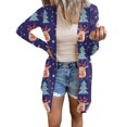 thumbnail image 1 of Lenago Women's Christmas Cardigan Santa Claus Print Cardigan Long Sleeve Cardigan Sweater Coat, 1 of 7
