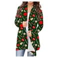 thumbnail image 1 of Lenago Women's Christmas Cardigan Santa Claus Print Cardigan Long Sleeve Cardigan Sweater Coat, 1 of 6