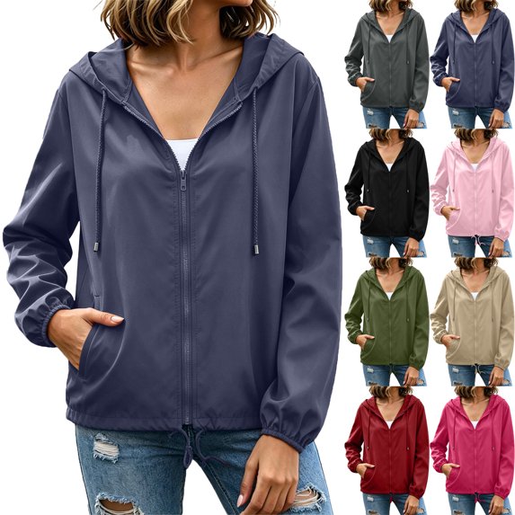 Lenago Women's Cycling Waterproof Breathable Windbreaker Packable Running Jacket