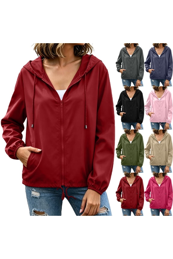 Women's Cycling Waterproof Breathable Windbreaker Packable Running Jacket