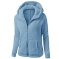 thumbnail image 1 of Lenago Women's Fleece Jacket Plus Size Hooded Sweater Coat Winter Warm Wool Zipper Coat Long Sleeve Outwear Winter Warm Outwear S-2XL, 1 of 3