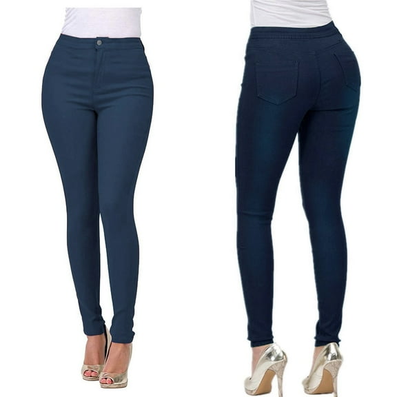 Lenago Women's High Rise Stretchy Jeans Casual Pants Elastic Denim Pants Outdoor Casual Trousers