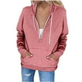 thumbnail image 1 of Lenago Women's Hoodie Zip Long Sleeve Lightweight Sweatshirts Pockets Coat Tops on Clearance, 1 of 6