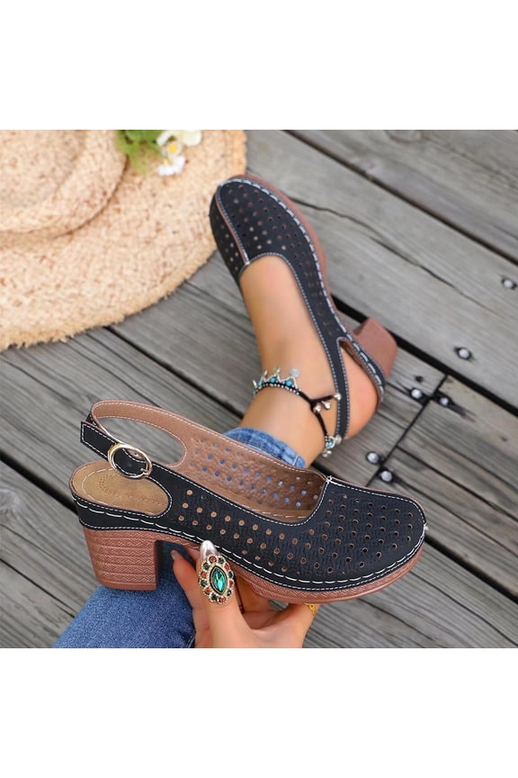 Women's Mules Pointed Toe Solid Color Sandals Backless Slingback Heels Chunky Low Heel Glitter Dress Shoes Summer Beach Fashion Black 5.5