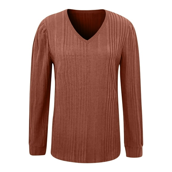 Lenago Women's Pullover Sweaters Plus Size Fall Fashion Pure Colour Hairball Round-Neck Sweater Pullover Sweaters Jumper