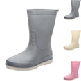 thumbnail image 1 of Lenago Women's Rain Boots Solid Color Casual Spring Summer Rain Boots Solid Color Waterproof Thick-Soled Mid-Calf Rain Boots Dopamine Color Shoes Multi Color Matching Muck Boots, 1 of 8