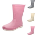thumbnail image 1 of Lenago Women's Rain Boots Solid Color Casual Spring Summer Rain Boots Solid Color Waterproof Thick-Soled Mid-Calf Rain Boots Dopamine Color Shoes Multi Color Matching Muck Boots, 1 of 10