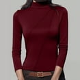 thumbnail image 1 of Lenago Women's Shirt Bodysuit Close Fitting Solid Round Neck Stand Collar Top Layering Shirt Stretchy Under Blouses Fall Winter Basic Under Essentials Plus Size S-XXL, 1 of 6