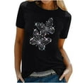 thumbnail image 1 of Lenago Women's Shirt Tees Funny Cute Short Sleeve Fall T Shirt Butterfly Print Shirt Gift Tops Blouse Gift For Women, 1 of 7