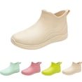thumbnail image 1 of Lenago Women's Short Rain Boots Casual Spring Summer Rain Boots Solid Color Waterproof Thick-Soled Short Dopamine Color Shoes Low-top Ankle Boots Everyday Rain Boots, 1 of 10