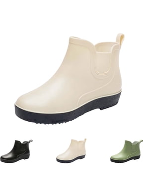 Women's Short Rain Boots Casual Spring Summer Rain Boots Solid Color Waterproof Thick-Soled Short Dopamine Color Shoes Low-top Ankle Boots Everyday Rain Boots
