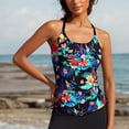 thumbnail image 1 of Lenago Women's Swim Tops Adjustable Bikini Top Removable Padding Cut-out Swim Top Solid Color Swim Top Plus Size Available Swimwear, 1 of 6