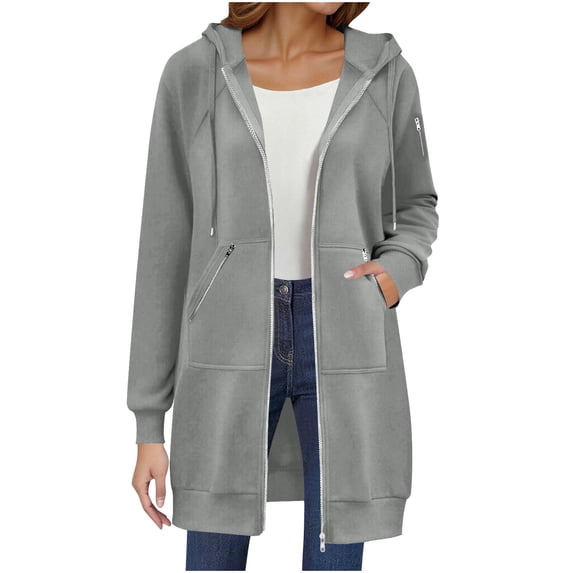 Lenago Women's Zip Up Hoodie Lightweight Long Sleeve Cardigan Basic Slim Fit Cotton SweatShirt with Pocket