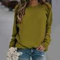 thumbnail image 1 of Lenago Womens Basic Solid Long Sleeves Casual Shirts Round Neck Sweatshirt Pullover Loose Tunic Tops, 1 of 5