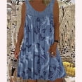 thumbnail image 1 of Lenago Womens Dresses Spring/Summer Round Neck Lace Patchwork Printed Loose Sleeveless Dress Casual Dresses S-5XL, 1 of 3