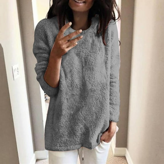 Lenago Womens Fall Fashion 2023 Plus Size Fashion T-shirt Long Sleeves Blouse Round Neck Casual Pullover Tops Winter Warm Outwear S-5XL