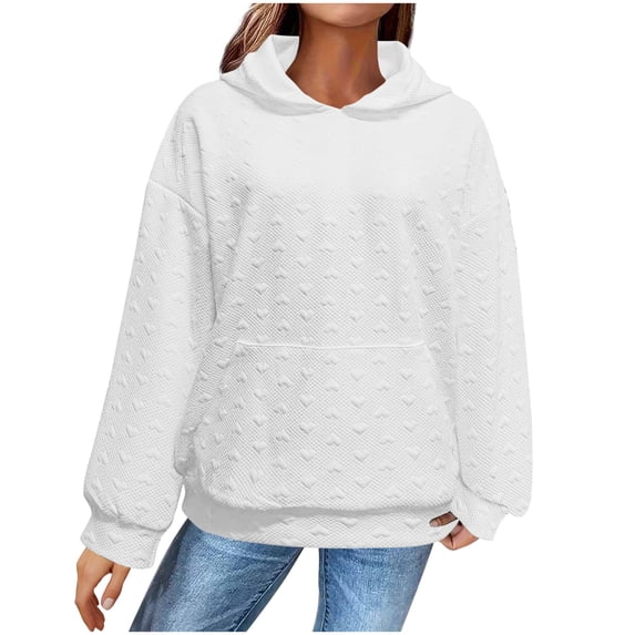 Lenago Womens Hoodie Autumn Sweatshirts Solid Color Casual Long Sleeve Fashionable Loose Hooded Sweatshirt With Front Pocket Gym,Running,Daily Clothing Essentials Hoodie Lightweight Hoodies For Women