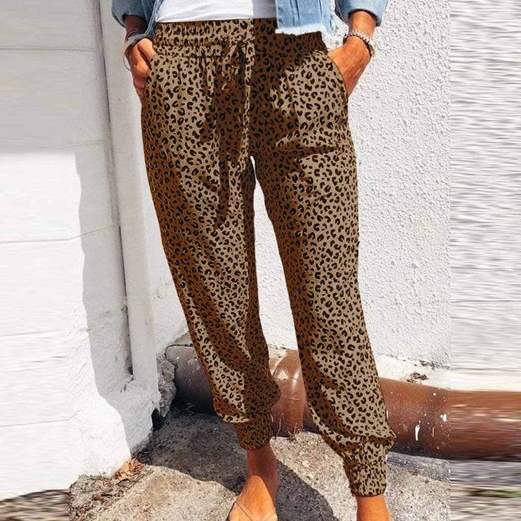 Cheetah print joggers womens sale