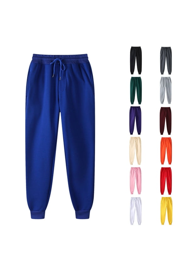 Womens Sweatpants Drawstring Elastic High Waist Velvet Thick Joggers Pants with Pockets
