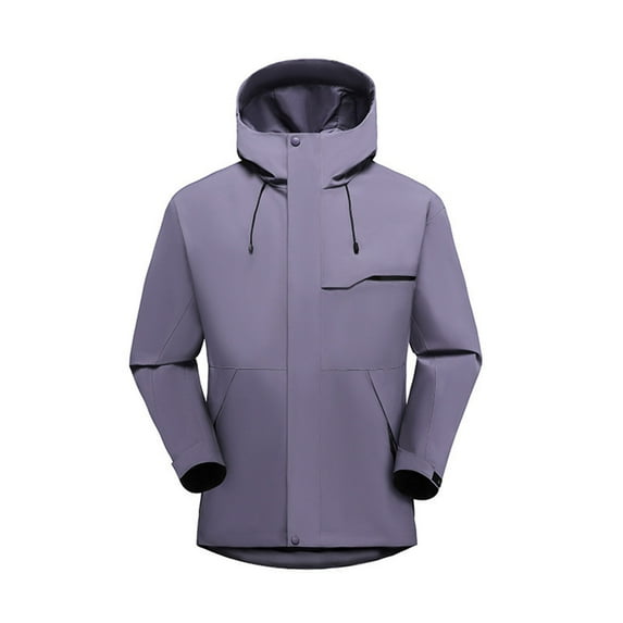 Lenago Womens Rain Jacket Waterproof Windbreaker Lightweight Jacket With Pockets Multiple Solid Colors Ladies' Spring Winter Hooded Pocket Zipper Jacket Outdoor Mountaineering Clothing Sports Jacket