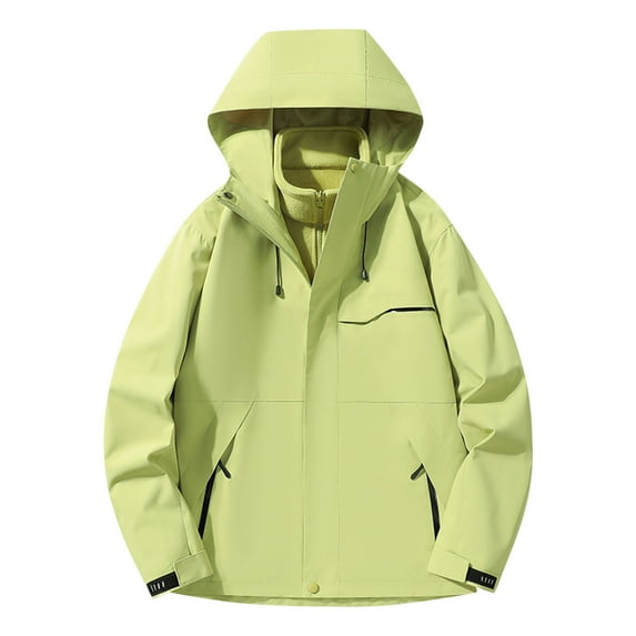 Lenago Womens Rain Jacket Waterproof Windbreaker Lightweight Jacket With Pockets Multiple Solid Colors Ladies' Spring Winter Hooded Pocket Zipper Jacket Outdoor Mountaineering Clothing Sports Jacket