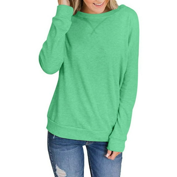 Lenago Womens Sweatshirts Fashion Comfortable Round-Neck Long Sleeve Casual T-shirt Blouse Fall Winter Outfits Clothes