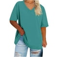 thumbnail image 1 of Lenago Womens Tops Under $5 Plus Size Fashion Casual Printing Shirts Short Sleeve Loose Tee Tops Tunic Blouse Tunic Tops, 1 of 3