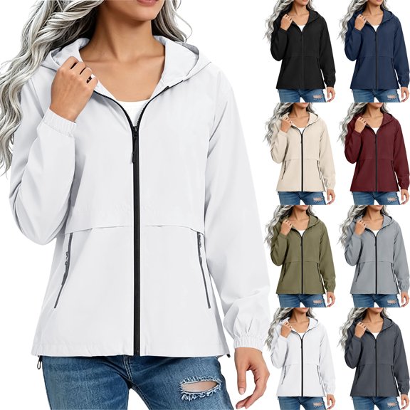 Lenago Womens Waterproof Hooded Jacket Foldable Packable Made Of Nylon Spandex For Travel Outdoor Activities And Daily Use