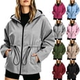 thumbnail image 1 of Lenago Womens Waterproof Hooded Jacket With Drawstring Waist Made Of Nylon For Fall Winter Outdoor Activities And Daily Wear, 1 of 10