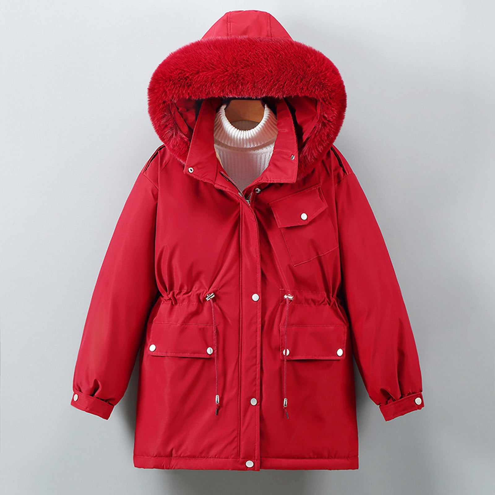 Lenago Womens Winter Coats Plus Size Winter Cotton Jacket With Hood ...